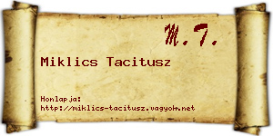 Miklics Tacitusz névjegykártya