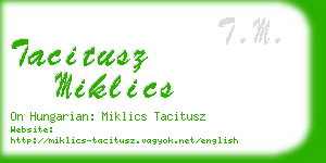 tacitusz miklics business card